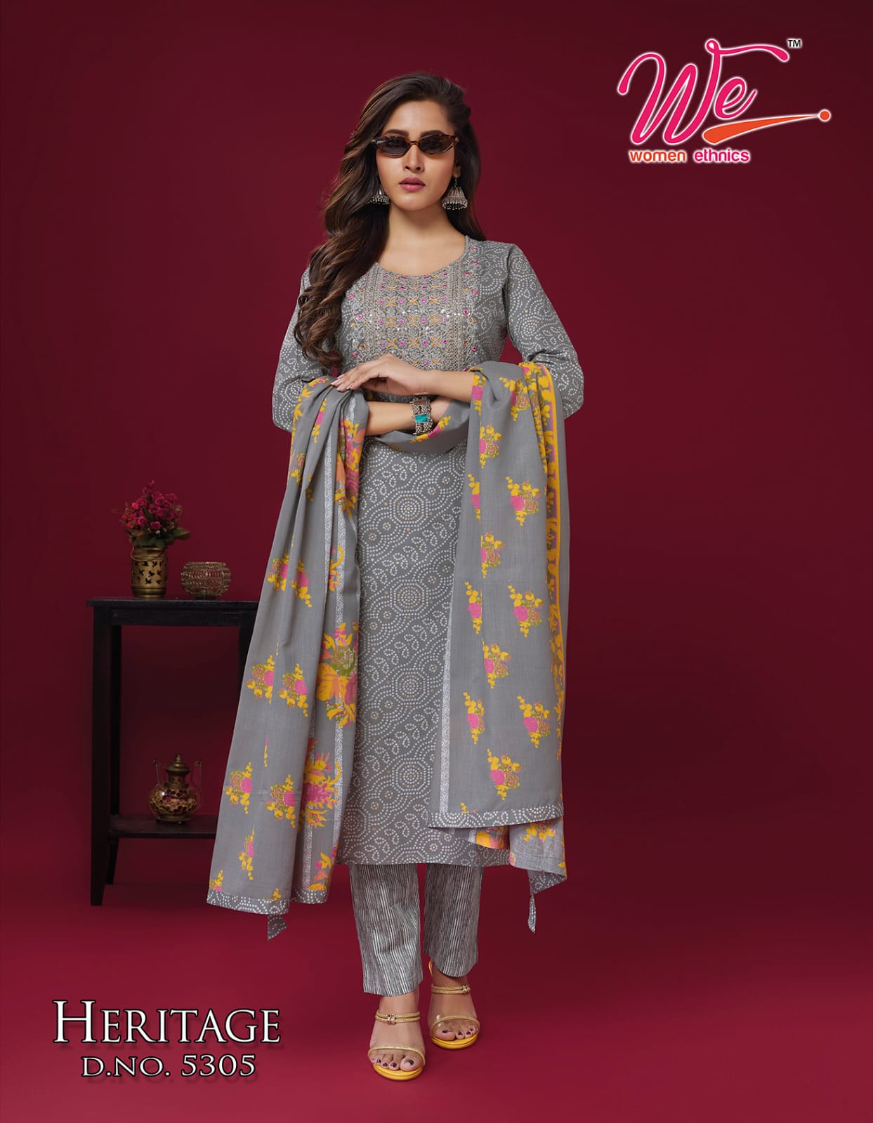 Heritage By We Designer Printed Cotton Kurti With Bottom Dupatta Wholesale Market In Surat